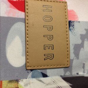 Hopper block  stripe abstract and graphic pouch